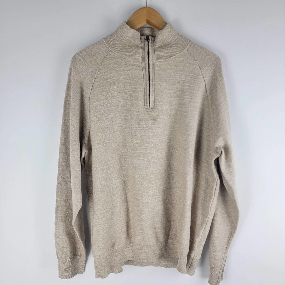 J. Crew Men's Half-Zip Sweater in Beige